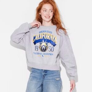 Women’s Cali Champs‎ Cropped Fleece Gray Sweatshirt